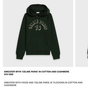 Celine Sweater Hoodie Cotton Cashmere 